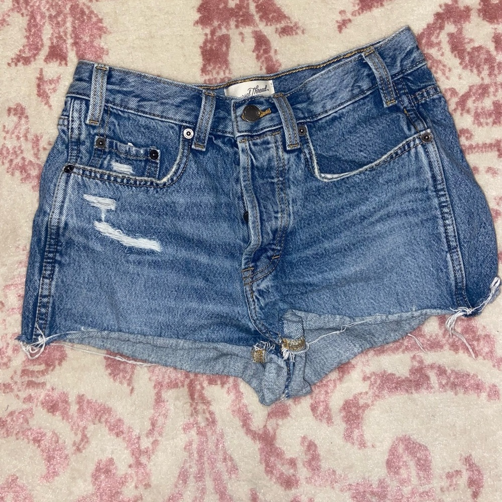Denim Blue Distressed Women's Shorts